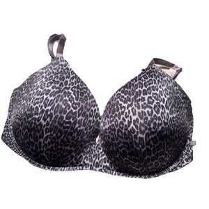 VICTORIAS SECRET  Padded No Wire 40D Leopard Print Black Gray